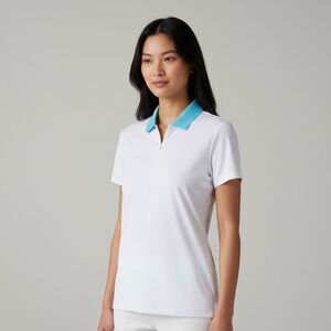 Tommy Bahama Golf Women’s Medium White & Blue Performance Polo